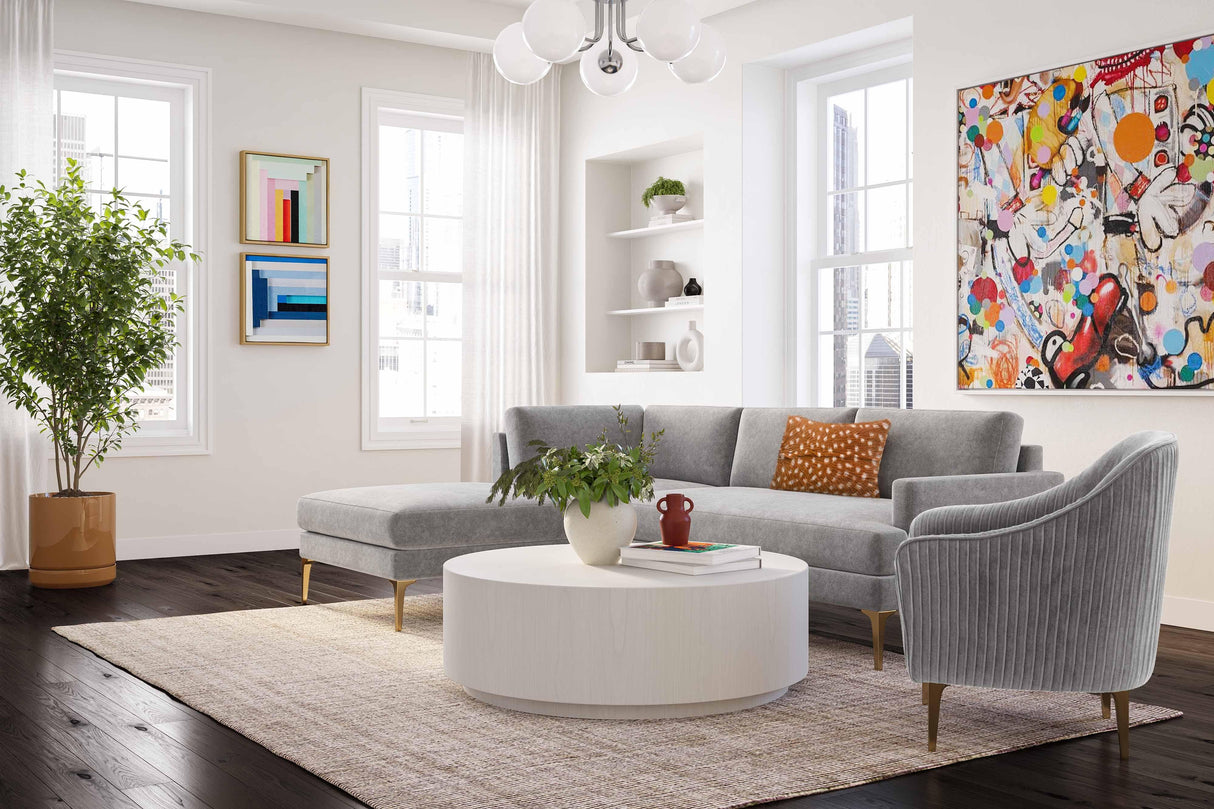 Serena 3-Piece Velvet Chaise Sectional