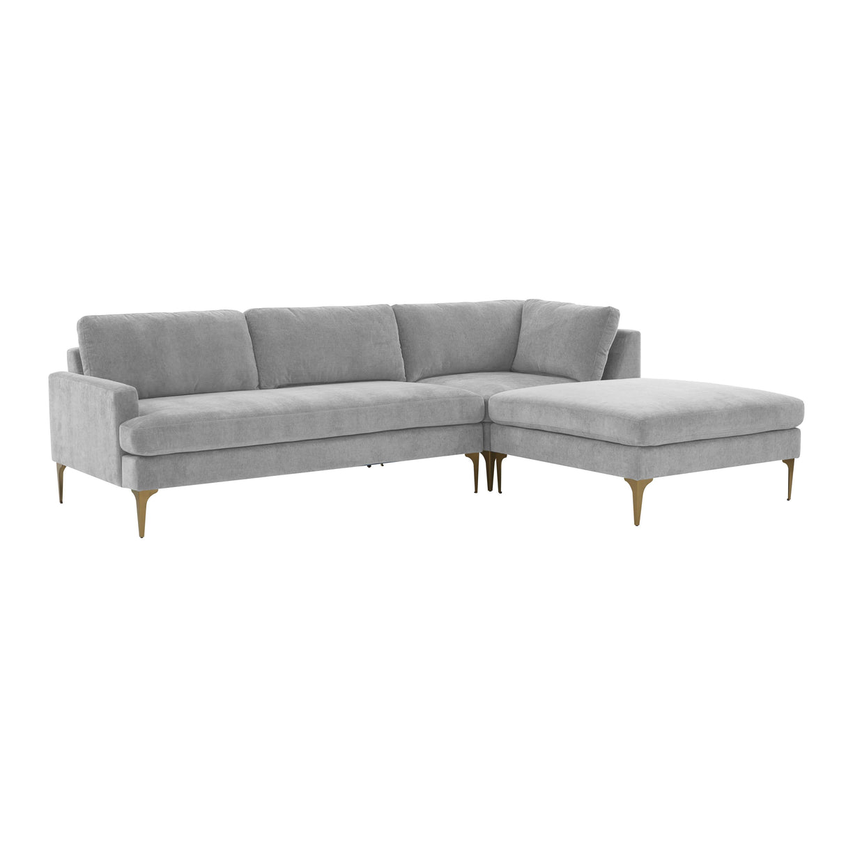 Serena 3-Piece Velvet Chaise Sectional