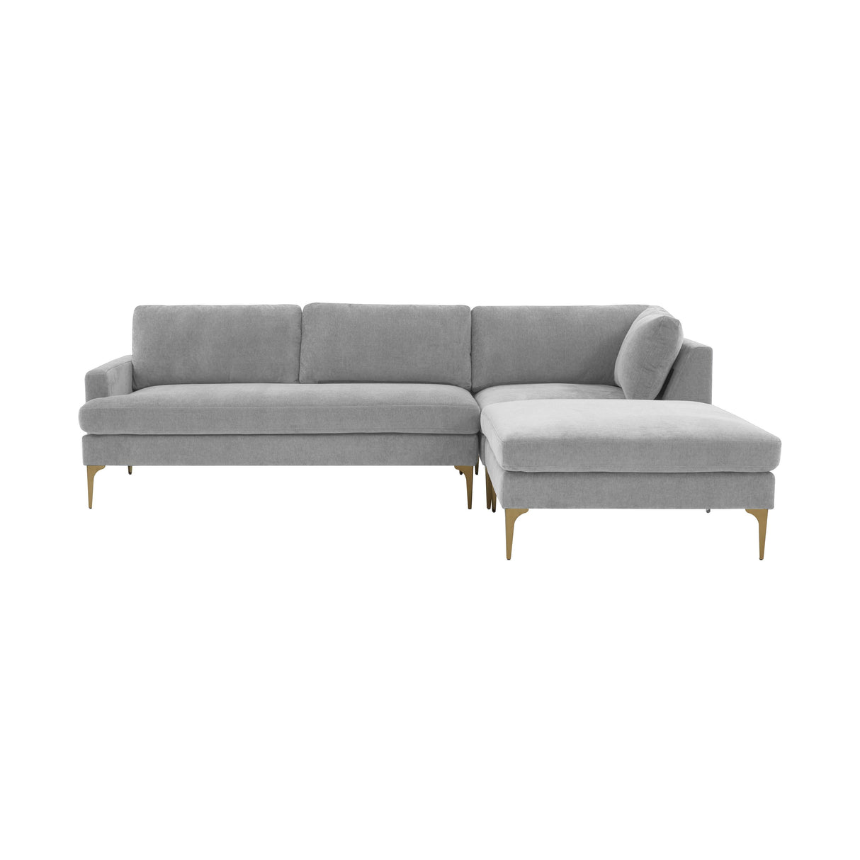 Serena 3-Piece Velvet Chaise Sectional