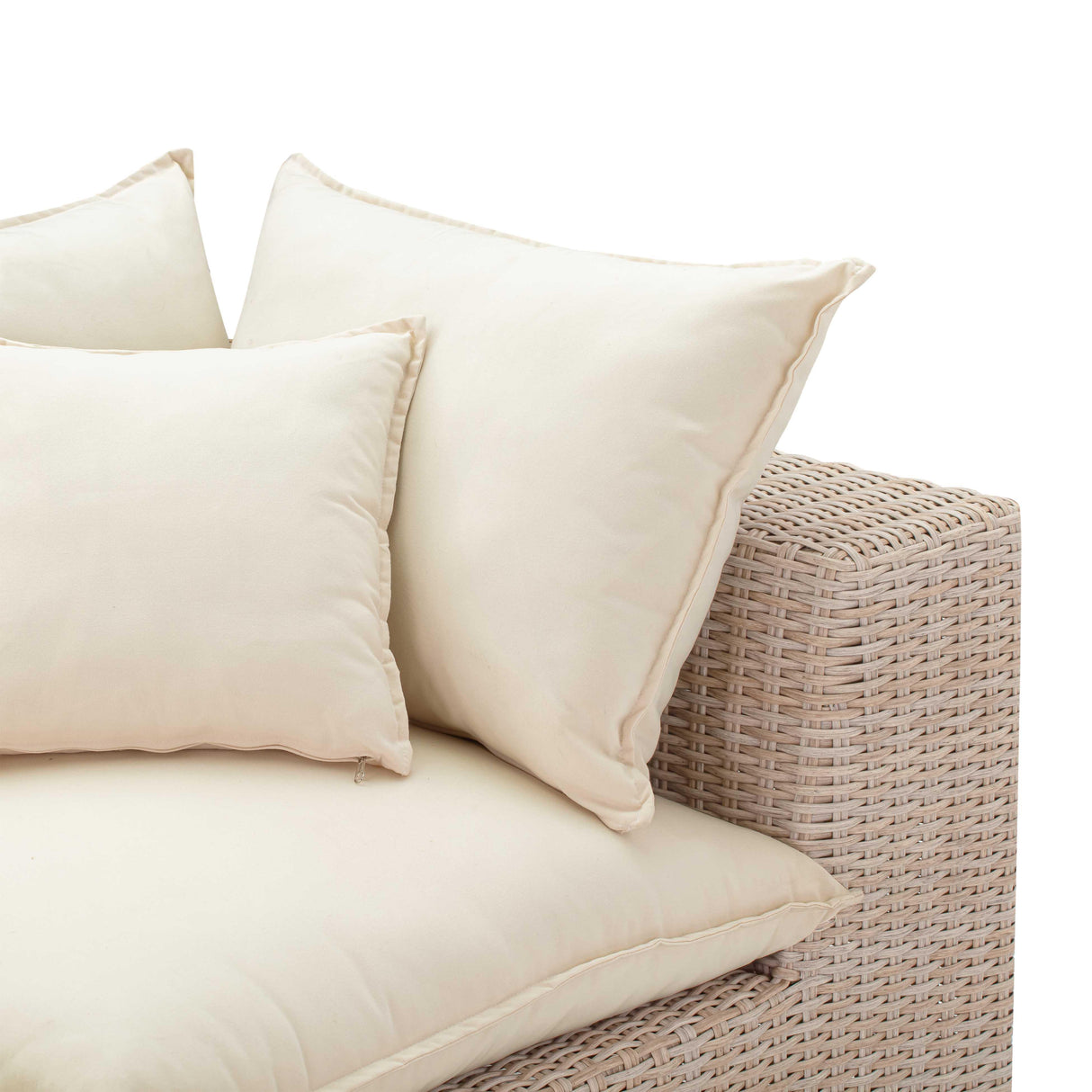 Cali 4-Piece Natural Wicker Outdoor Modular Sectional