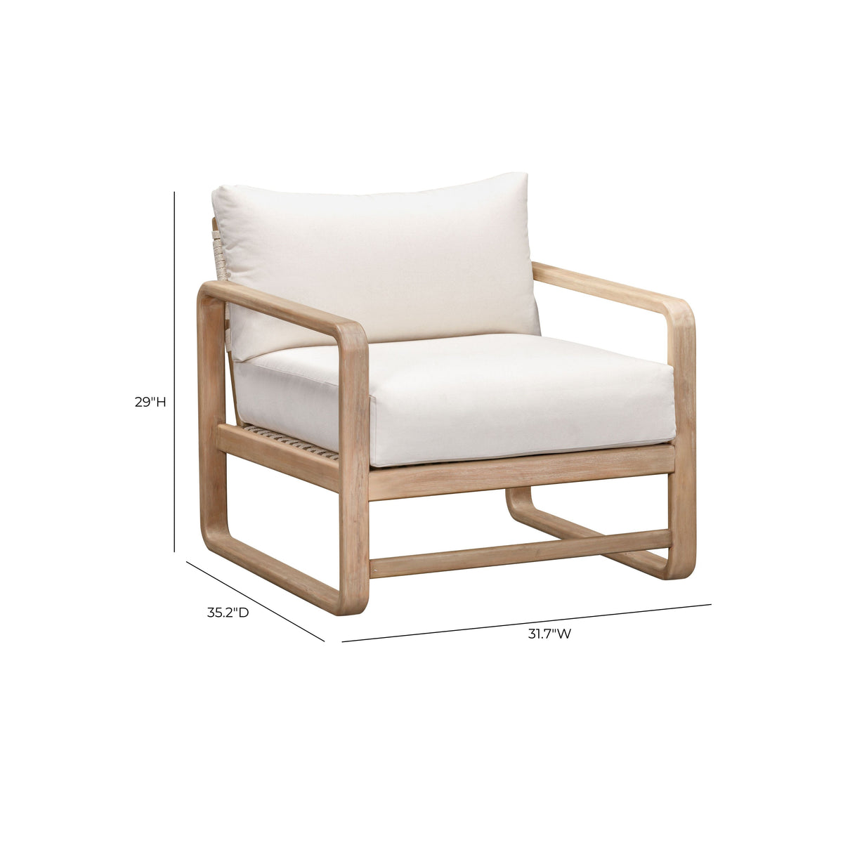 Palata Cream Performance Fabric Outdoor Accent Chair - View 8