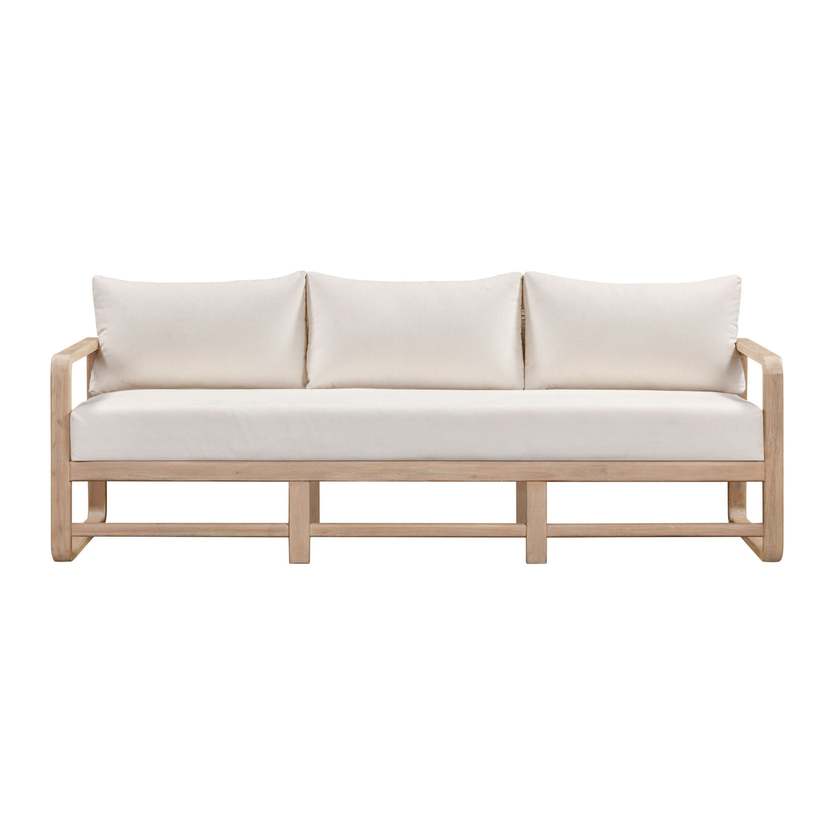 Palata 84" Cream Performance Fabric Outdoor Sofa - View 1
