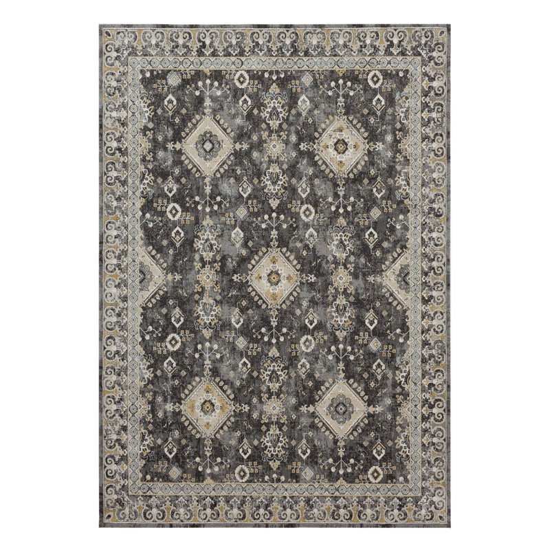 Karastan Windermere Ravenglass Anthracite Traditional Area Rug - Machine Woven Polyester, Made in Turkey