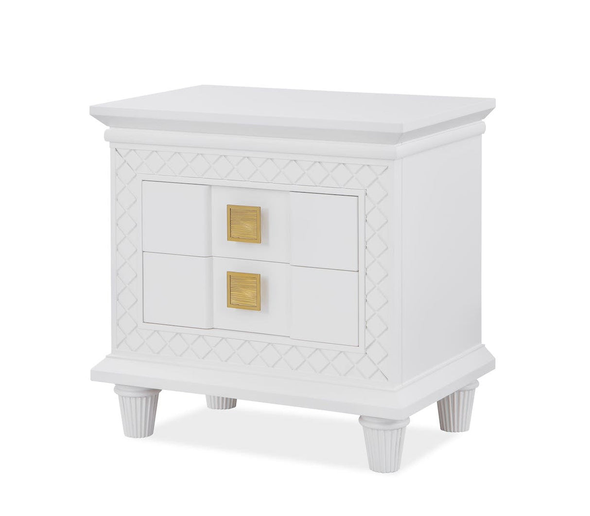 Traditional Rebecca Gold Ornate King Bedroom Set with White and Gold Finish