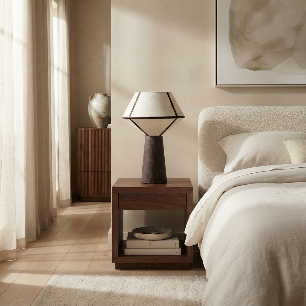 Josephine Upwards Fabric Shade Table Lamp - Wabi-Sabi Modern & Accent Lighting