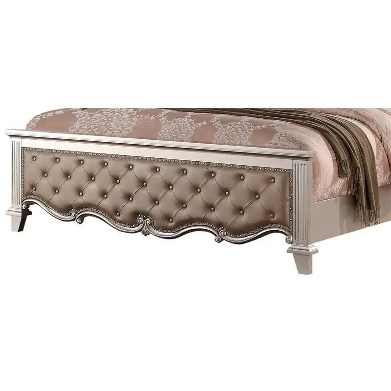 Elegant Sonia 5-Piece Contemporary Silver Tufted Champagne Bedroom Collection
