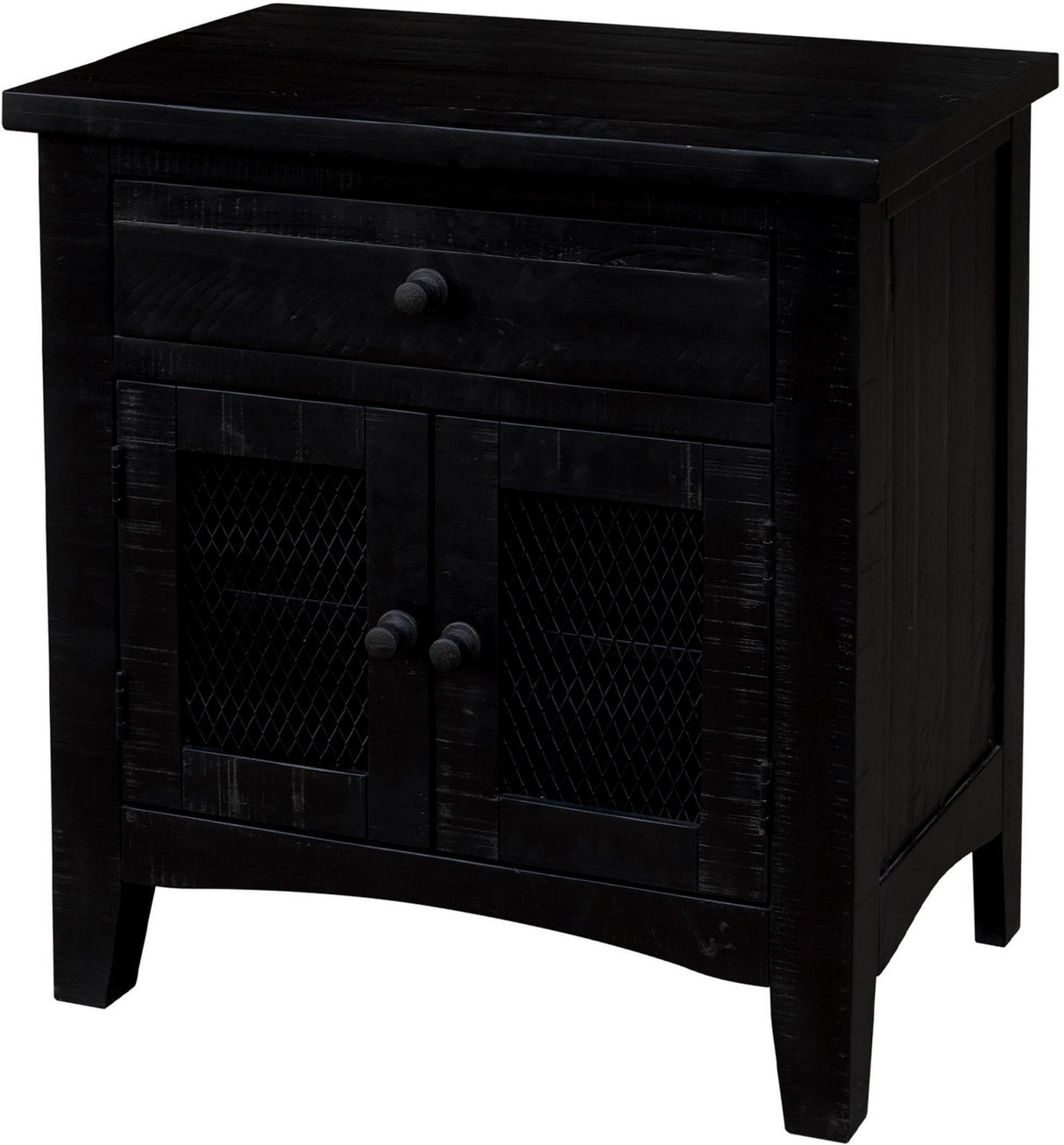 Stockton Vintage Black Bedroom Set with Bed, Dresser, Mirror & Chest