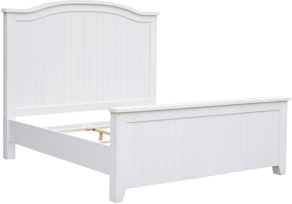 Stockton Vintage White Bedroom Set with Bed, Dresser, Mirror & Chest