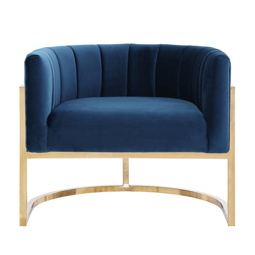 Magnolia Velvet Accent Chair with Gold Base