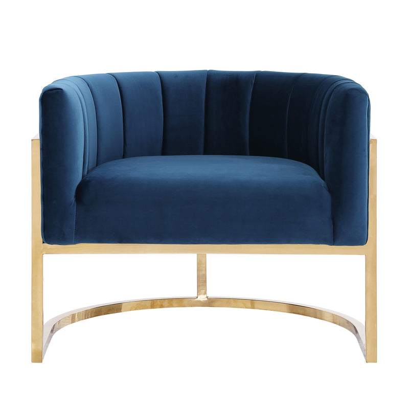 Magnolia Velvet Accent Chair with Gold Base