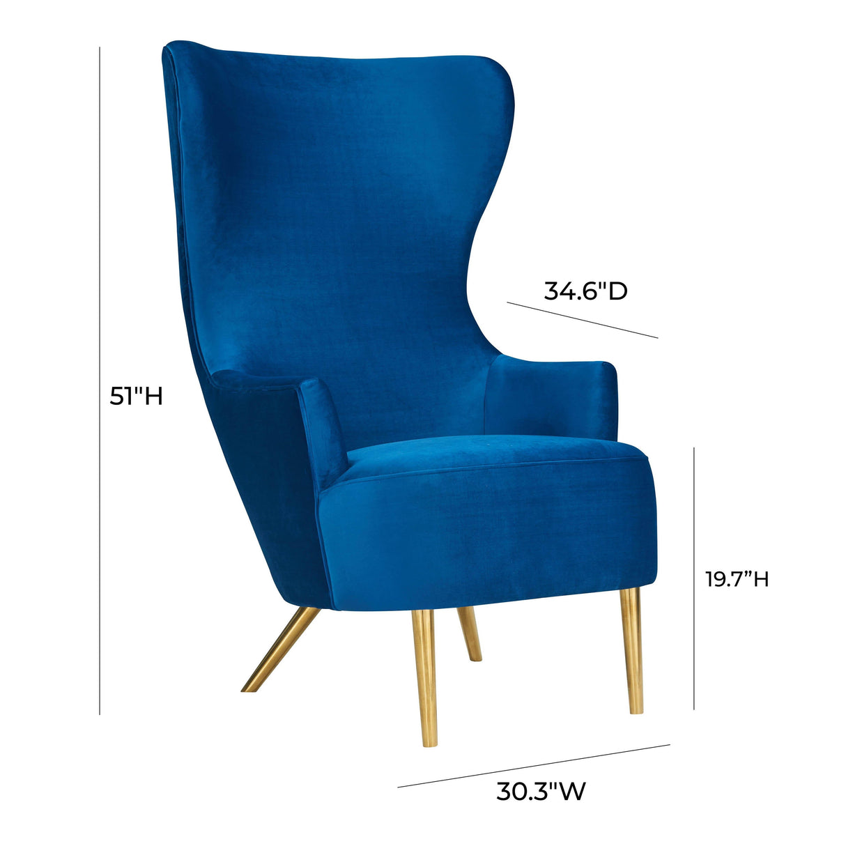 Julia Velvet Wingback Chair