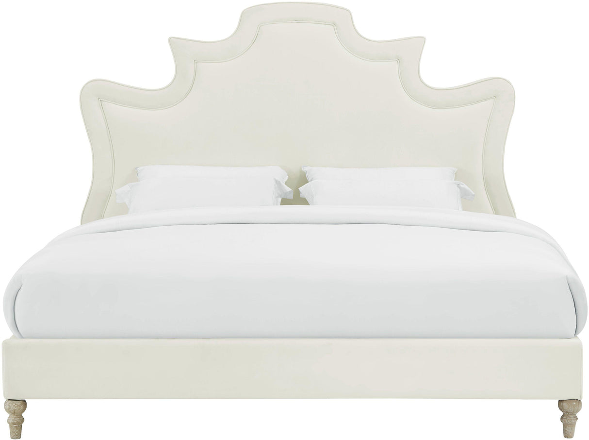 Serenity Cream Velvet Bed
