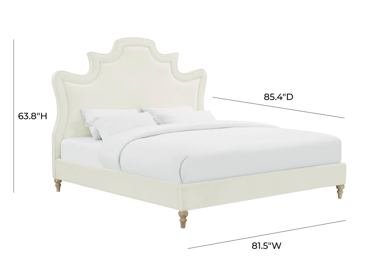 Serenity Cream Velvet Bed