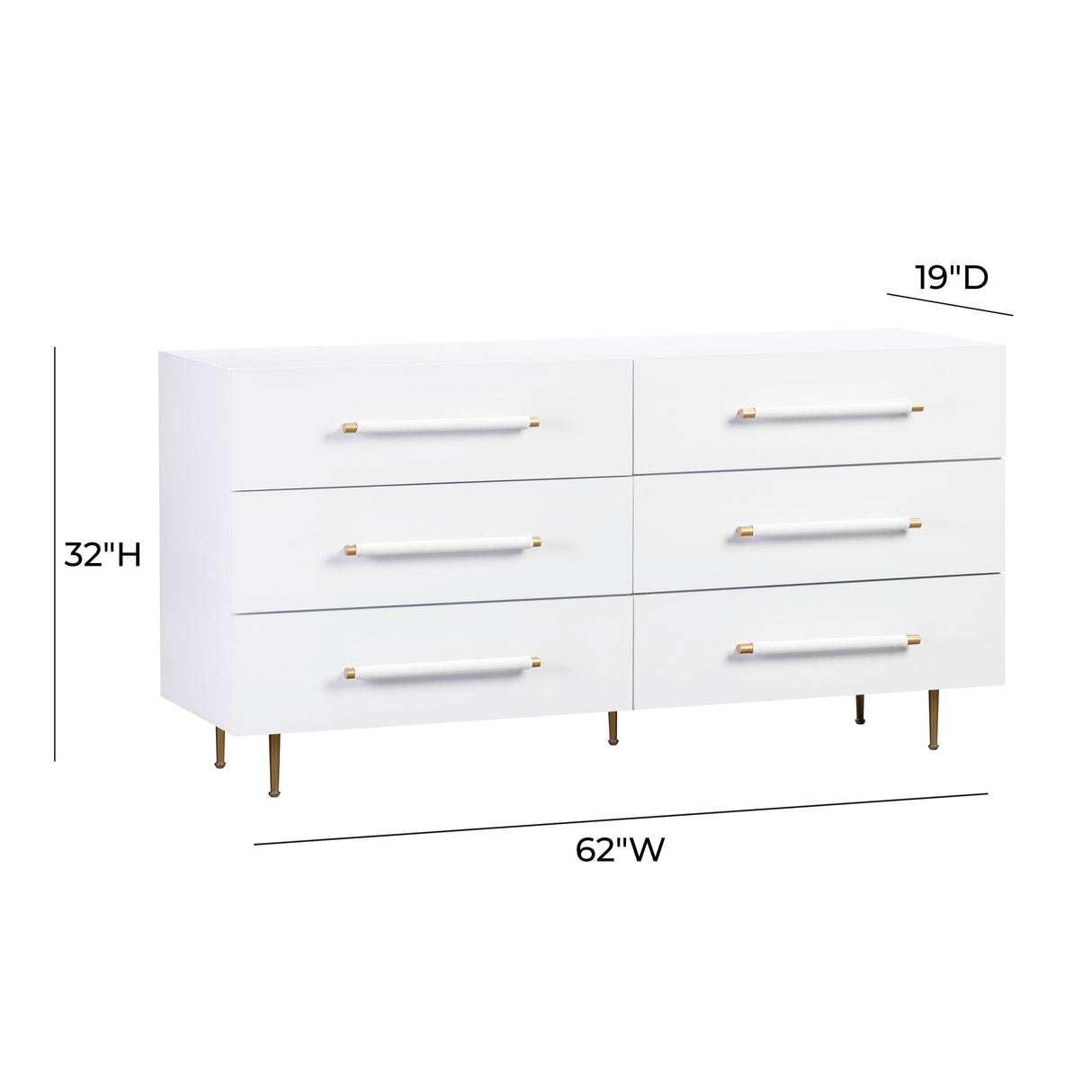 Trident 62" 6-Drawer Dresser
