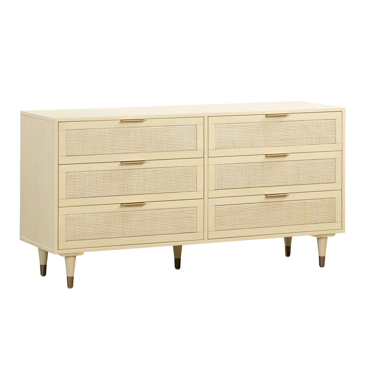 Sierra 60" Cane 6-Drawer Dresser