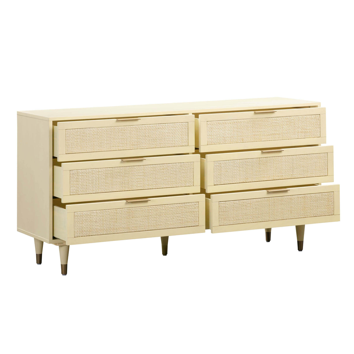 Sierra 60" Cane 6-Drawer Dresser