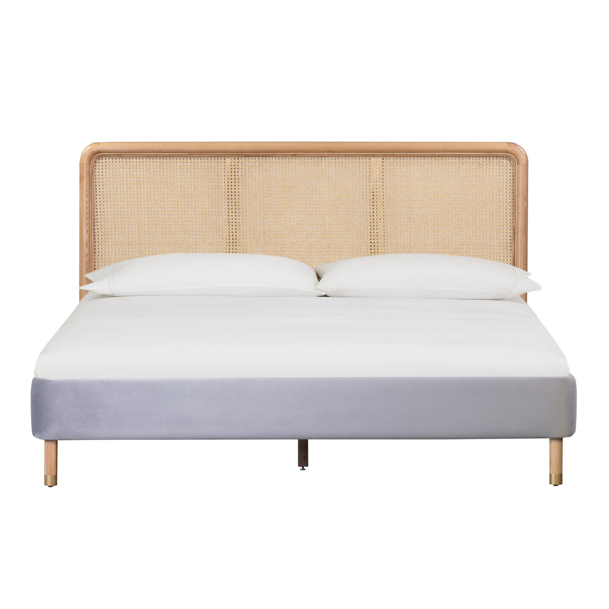 Kavali Velvet and Cane Bed