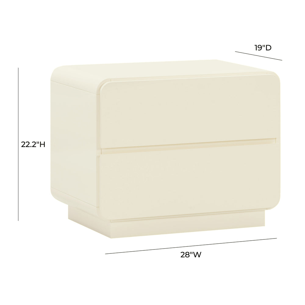 Sagura Nightstand with Spacious Soft-Close Drawers - Modern Contemporary Acacia Wood Bedside Table dimensions