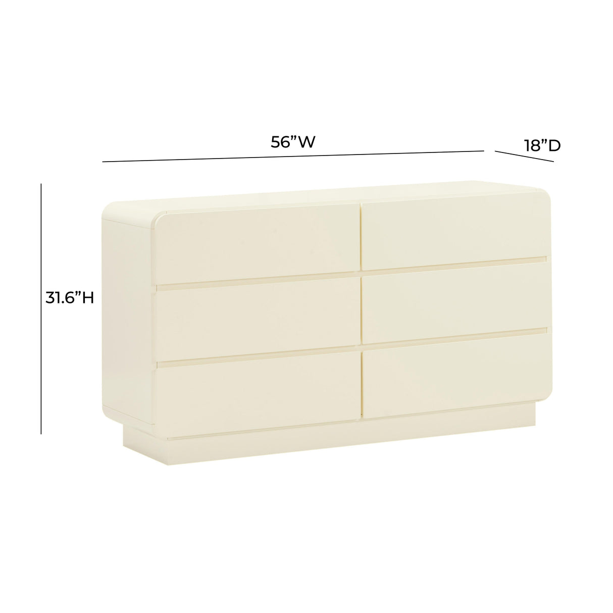 Sagura 56" 6-Drawer Dresser