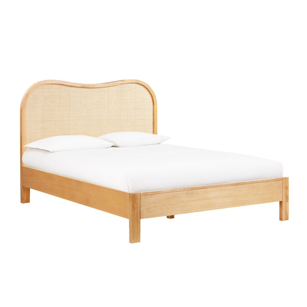 Grappa Natural Wood & Raffia Bed