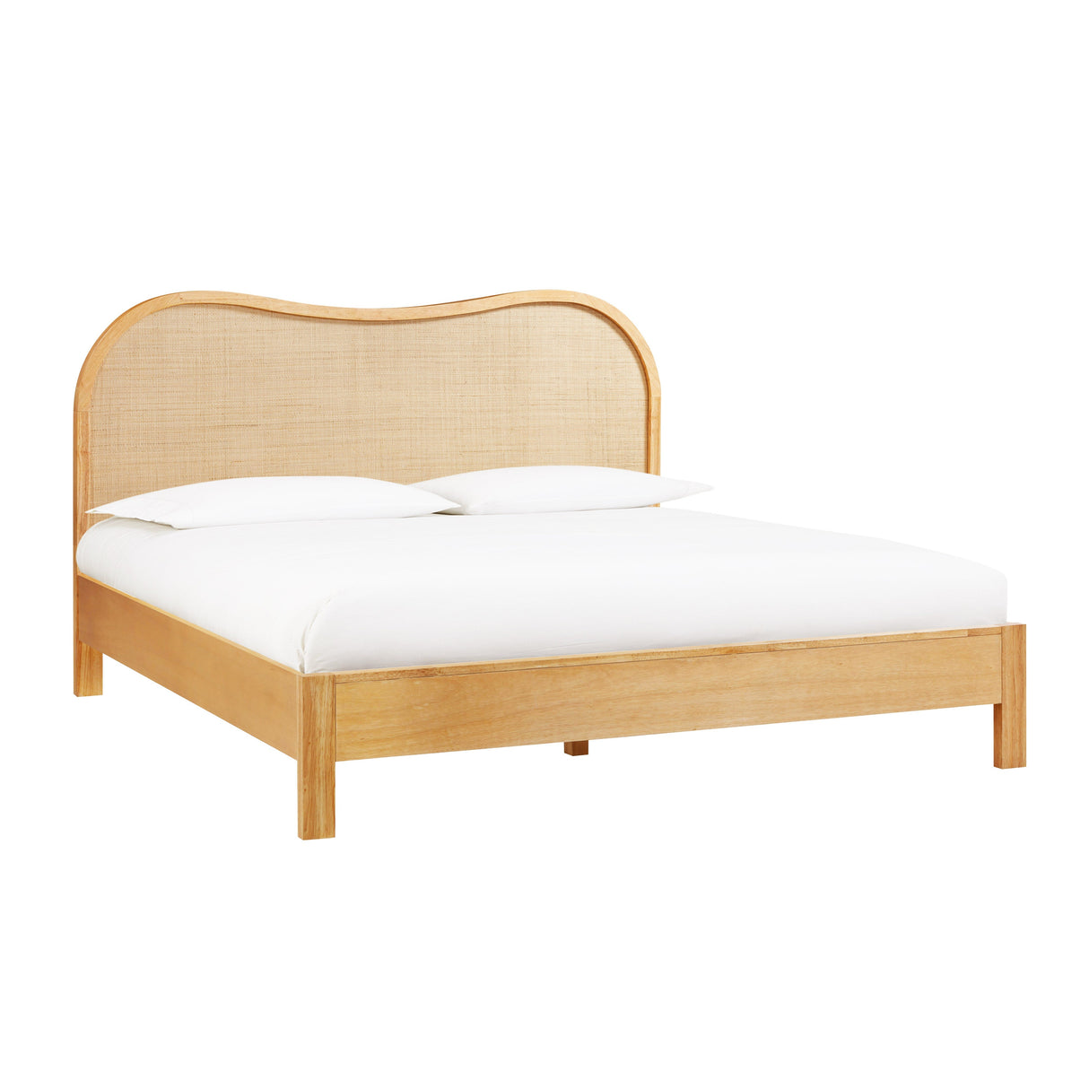 Grappa Natural Wood & Raffia Bed