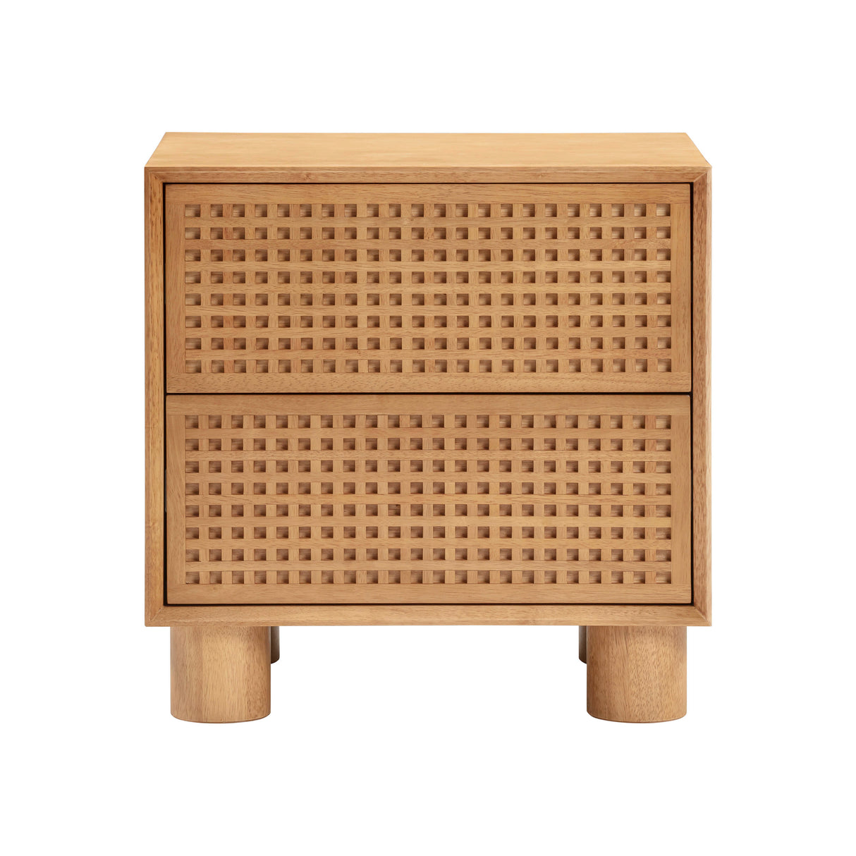 Miles 22" Natural Wood 2-Drawer Nightstand