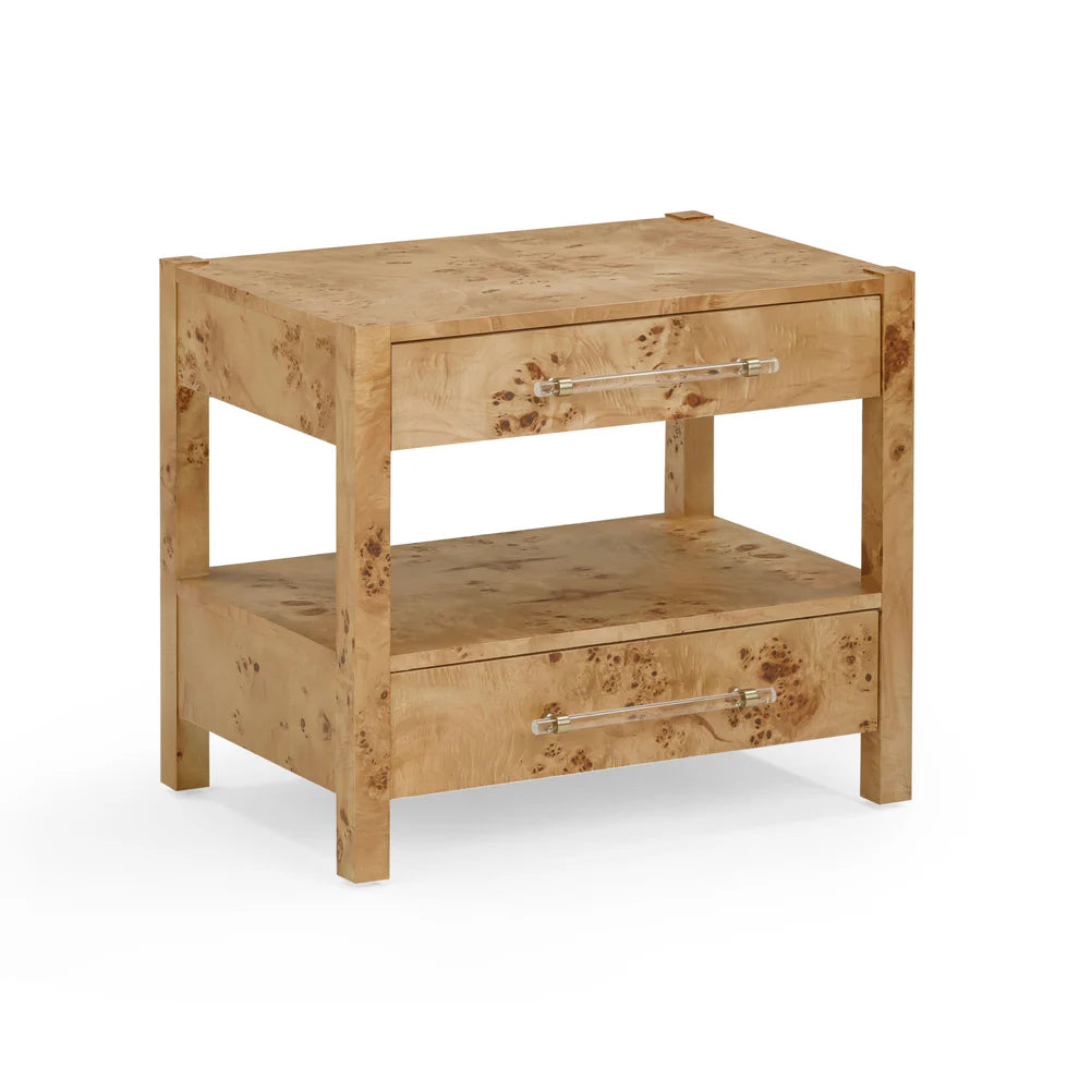 Brandyss Natural Burl Nightstand