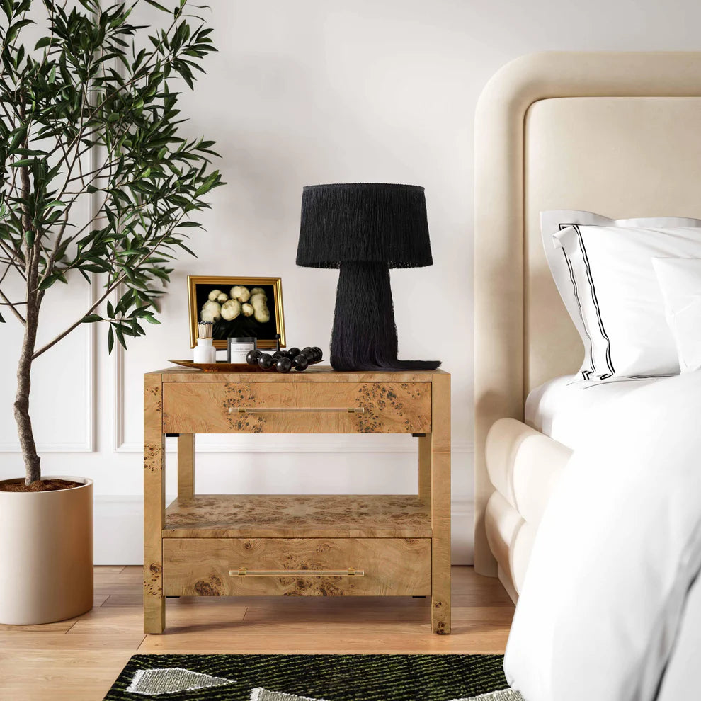 Brandyss Natural Burl Nightstand