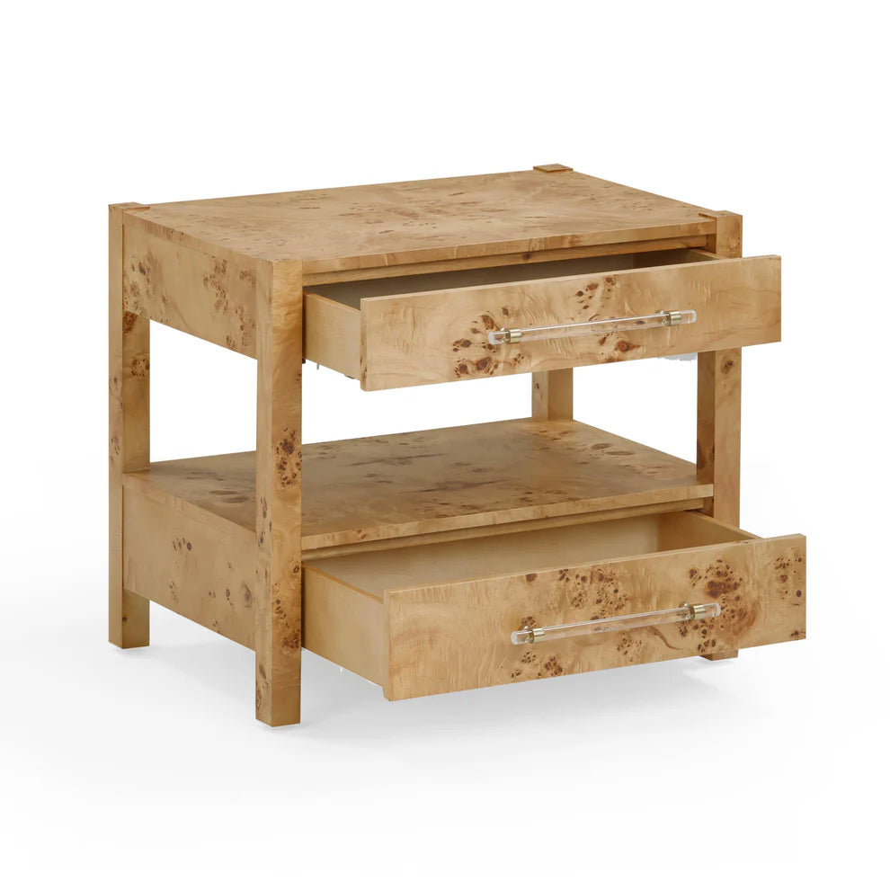 Brandyss Natural Burl Nightstand