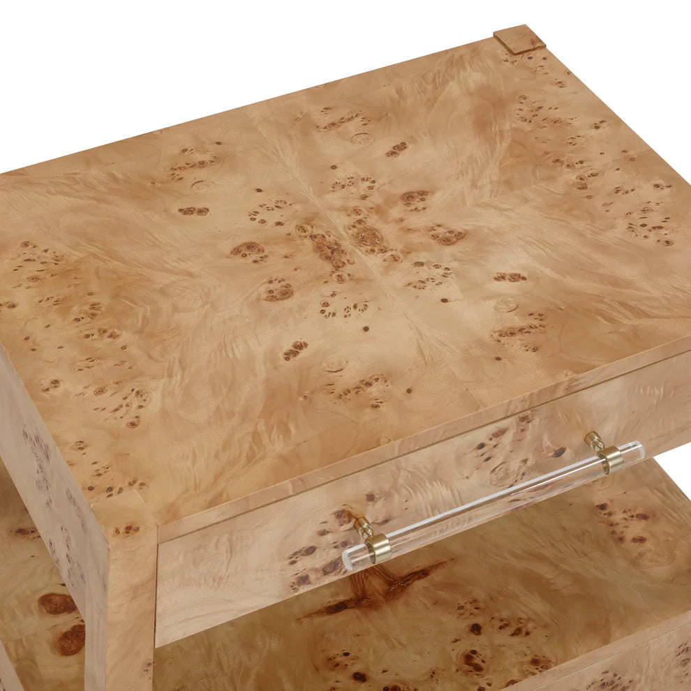 Brandyss Natural Burl Nightstand