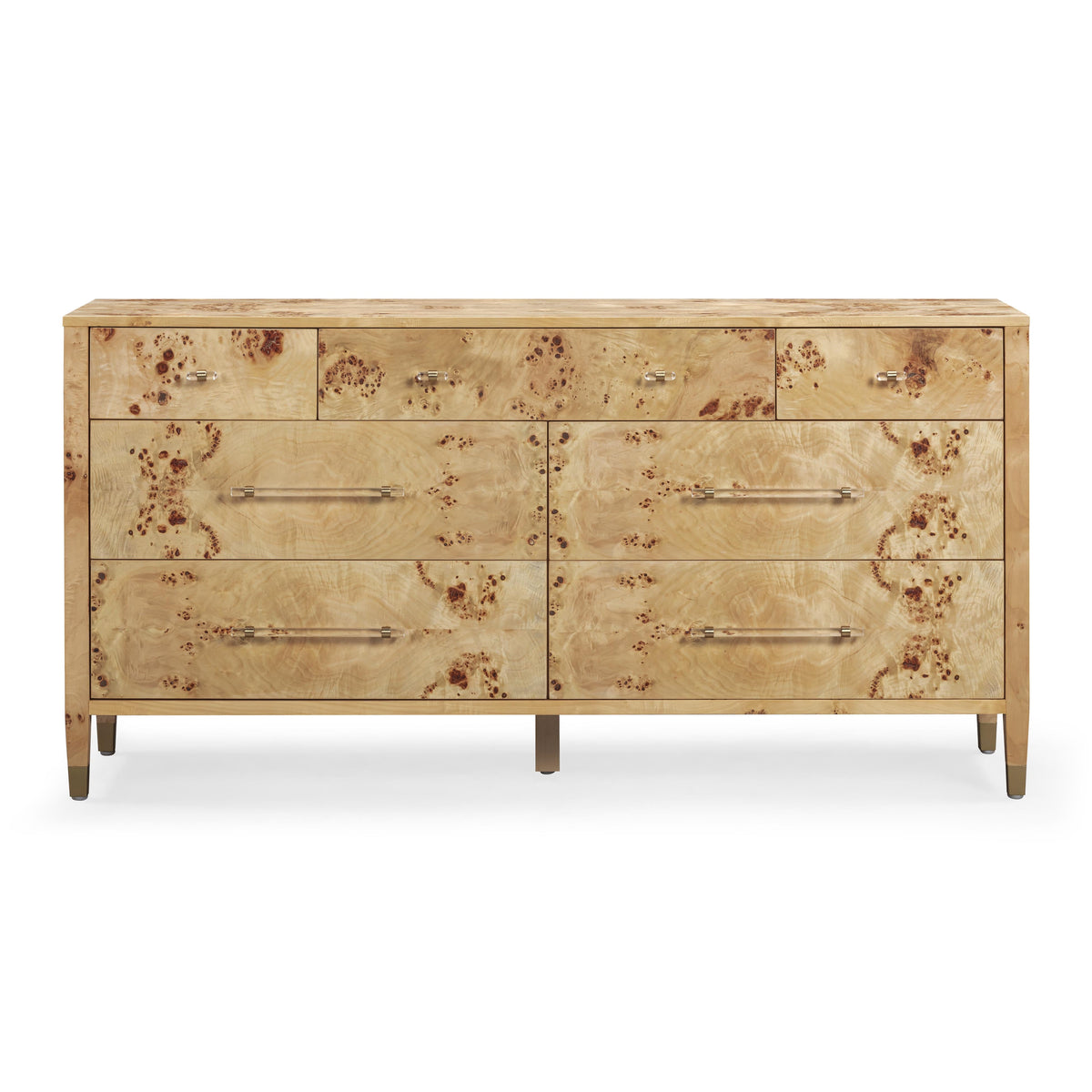 Brandyss 62" Burl 7-Drawer Dresser - View 1