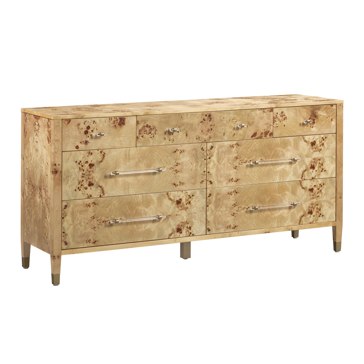 Brandyss 62" Burl 7-Drawer Dresser - View 3