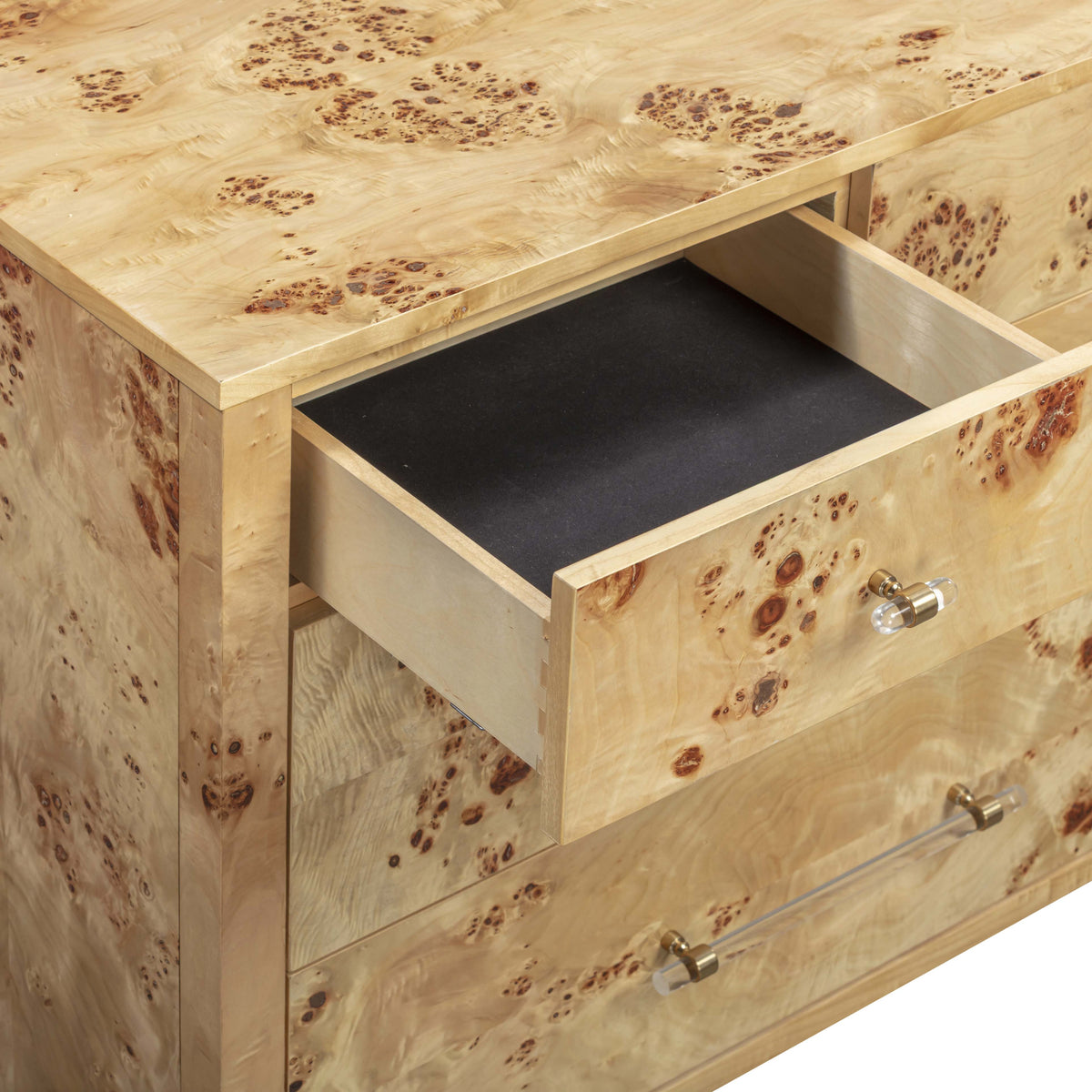 Brandyss 62" Burl 7-Drawer Dresser - View 7