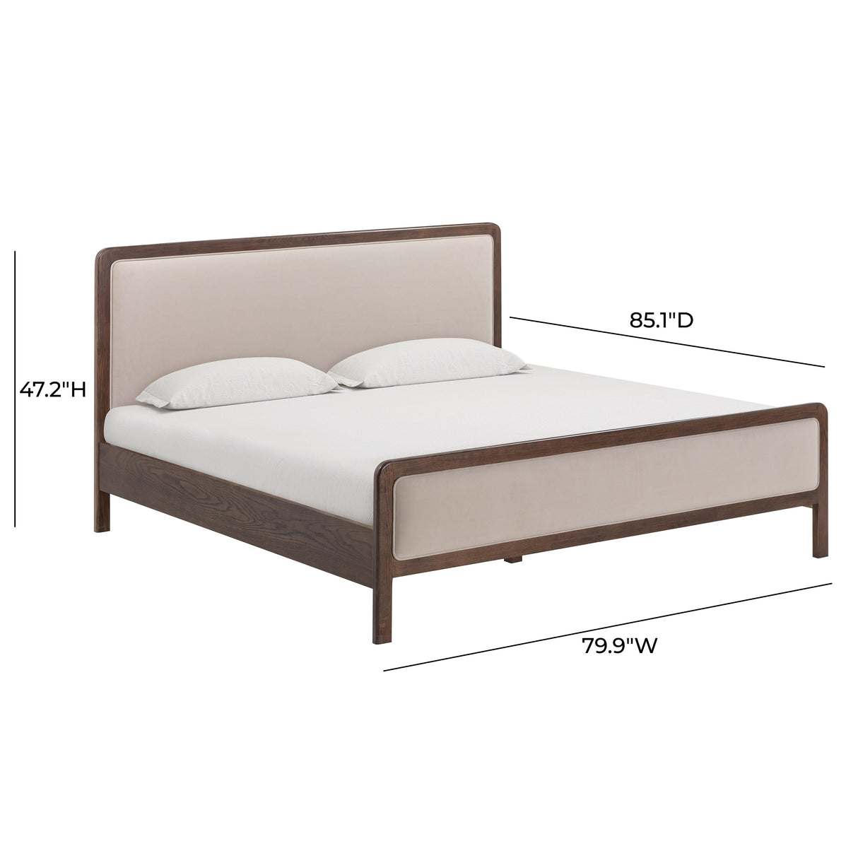 Hella Velvet and Ash Wood Bed