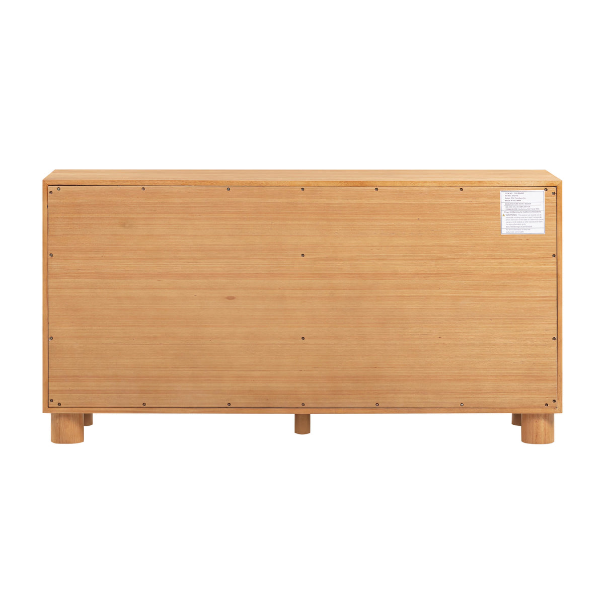Miles 62" Natural Wood 6-Drawer Dresser - View 6
