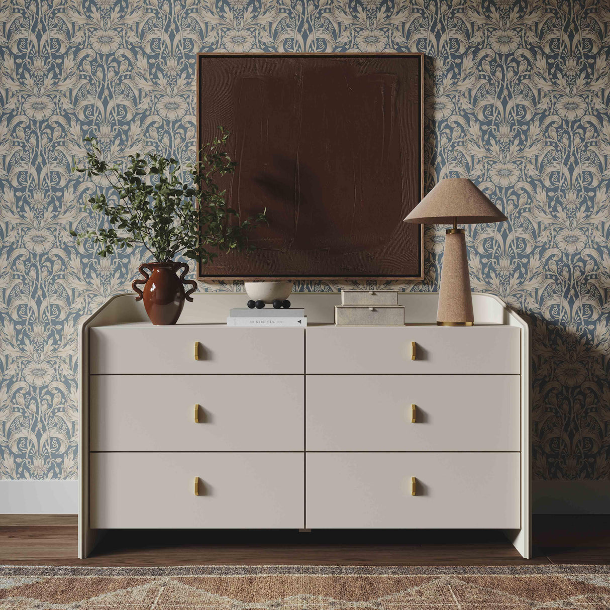 Collins 56" Cream 6-Drawer Dresser