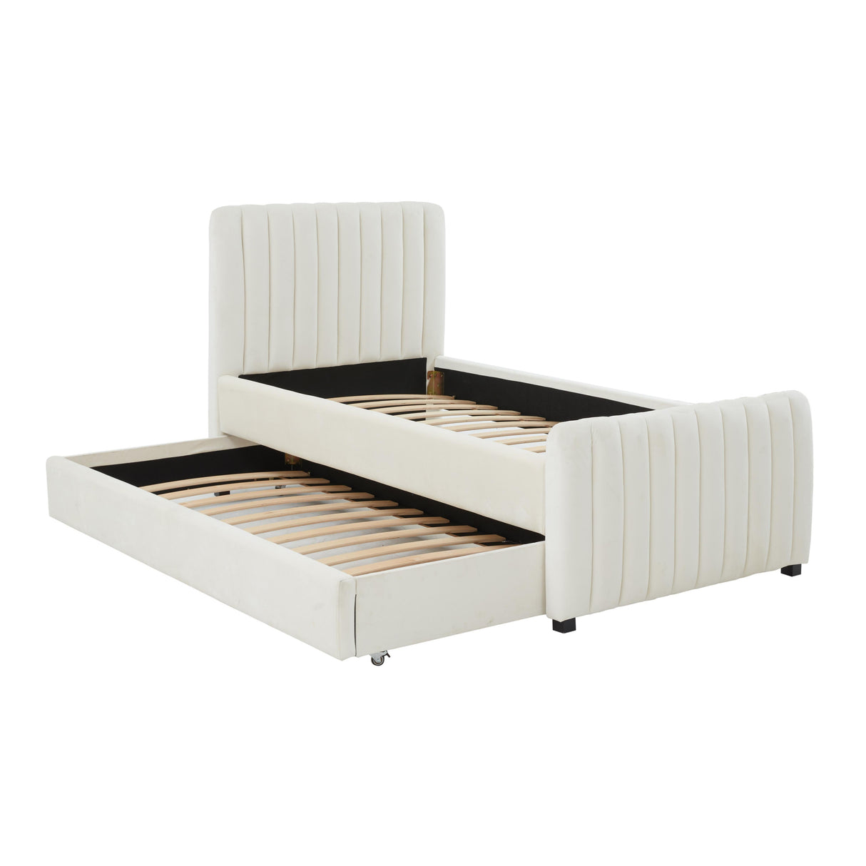 Angela Velvet Trundle Bed in Twin