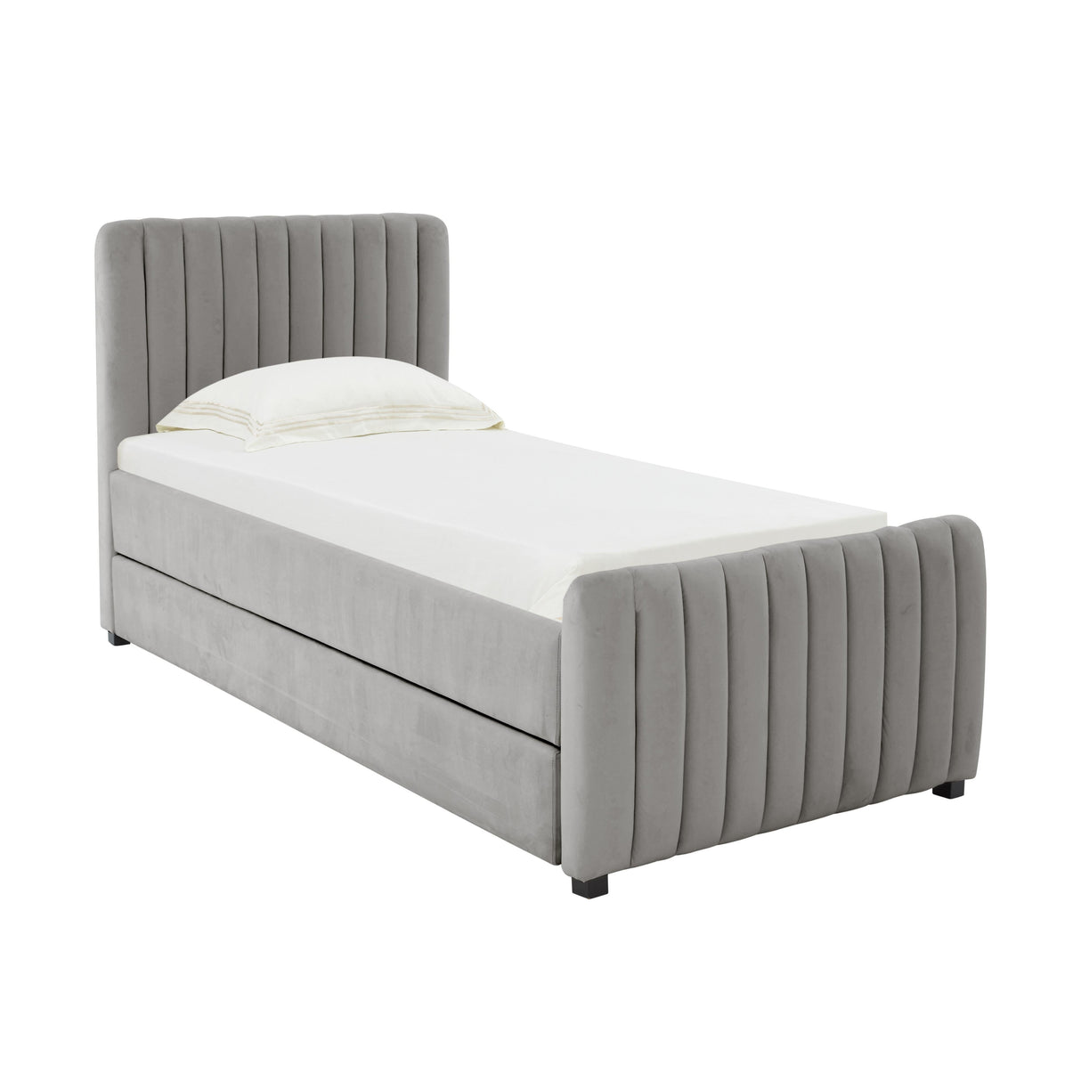 Angela Velvet Trundle Bed in Twin