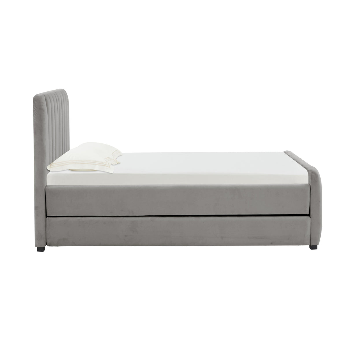 Angela Velvet Trundle Bed in Twin