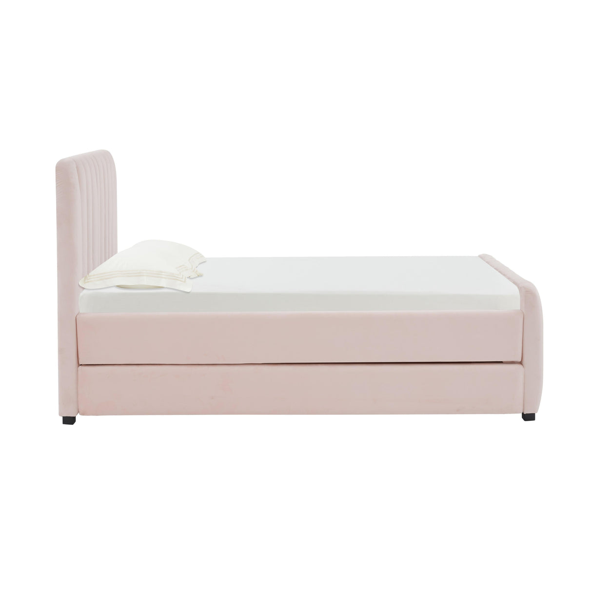 Angela Velvet Trundle Bed in Twin