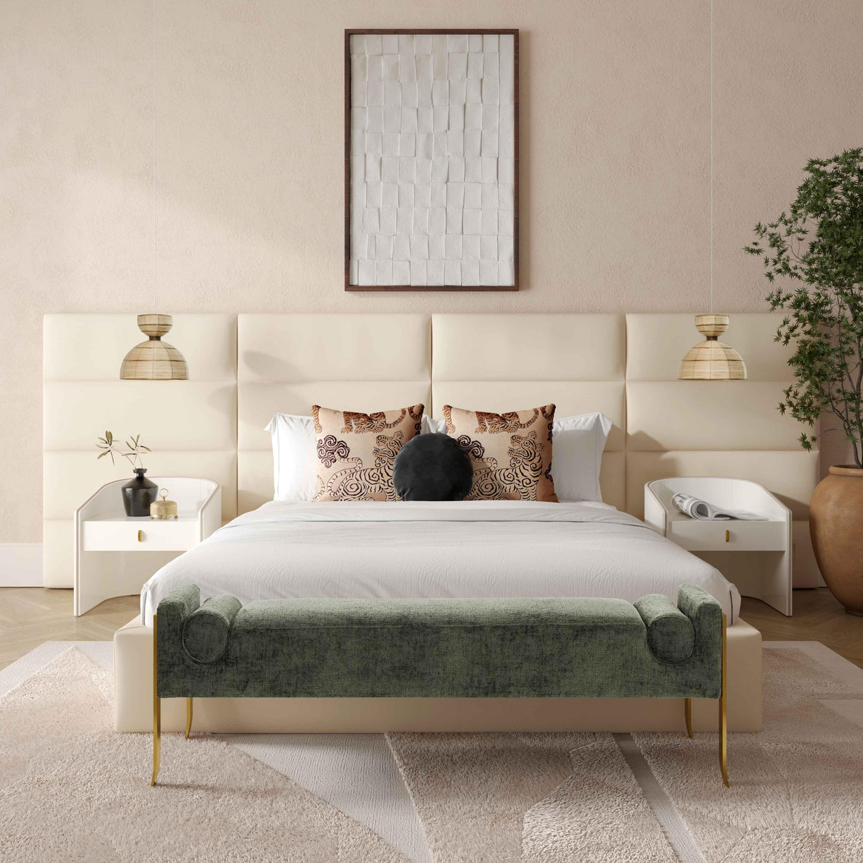 Eliana Velvet Bed with Wings