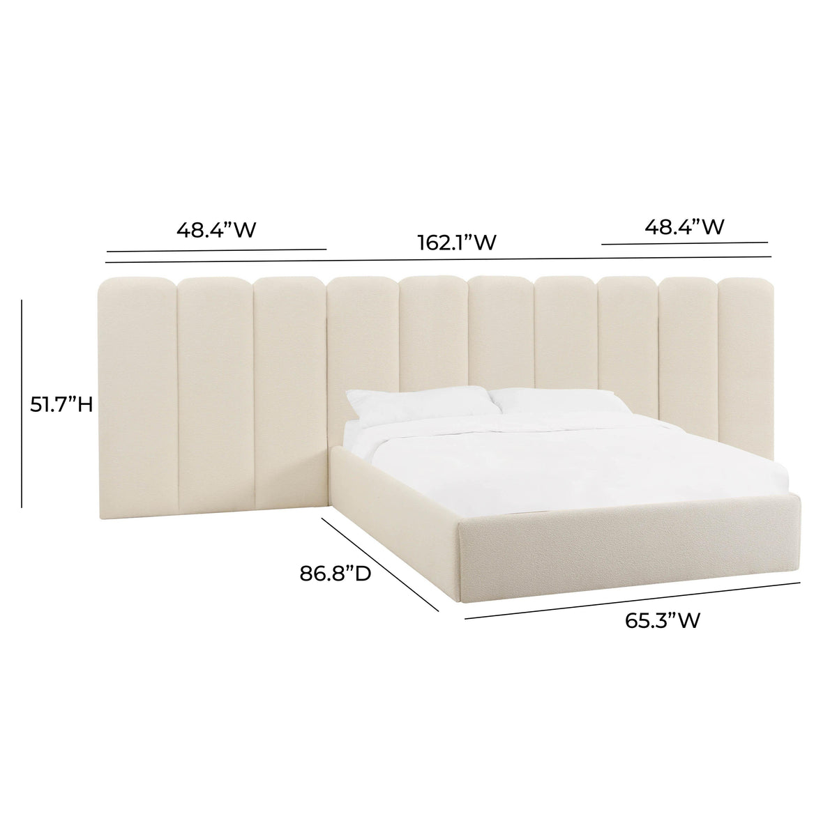 Palani Cream Performance Boucle Wings - Queen or King (Set of 2) - View 6