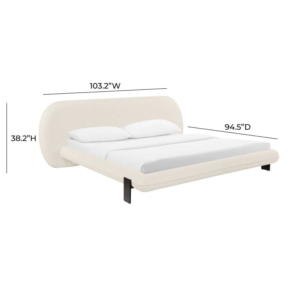 Ophelia Cream Faux Wool Bed