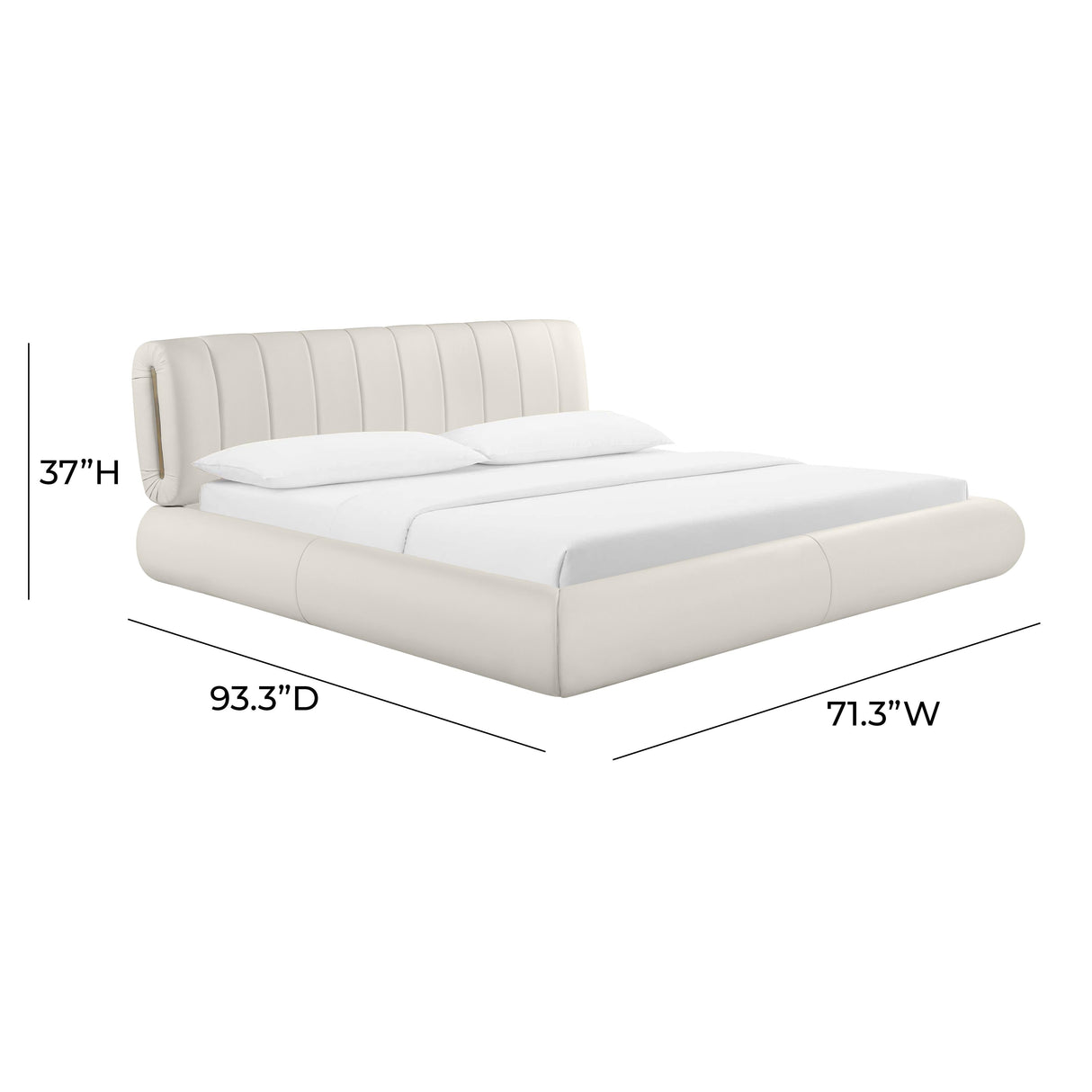 Karol Cream Performance Vegan Leather Bed