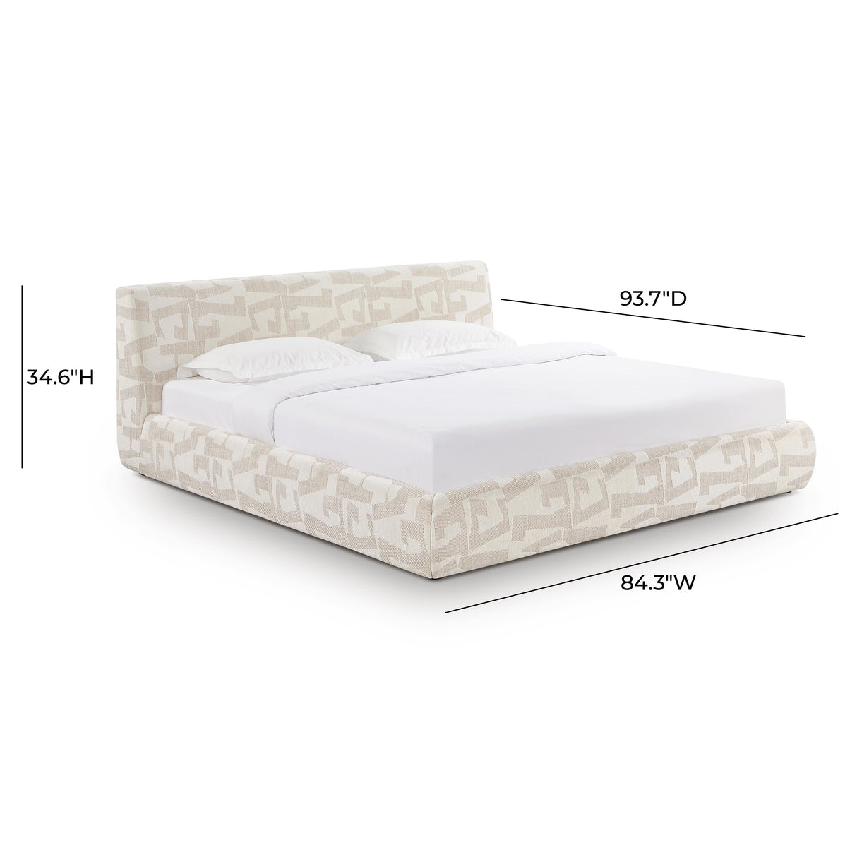 Isla Cream Jacquard Pattern Bed