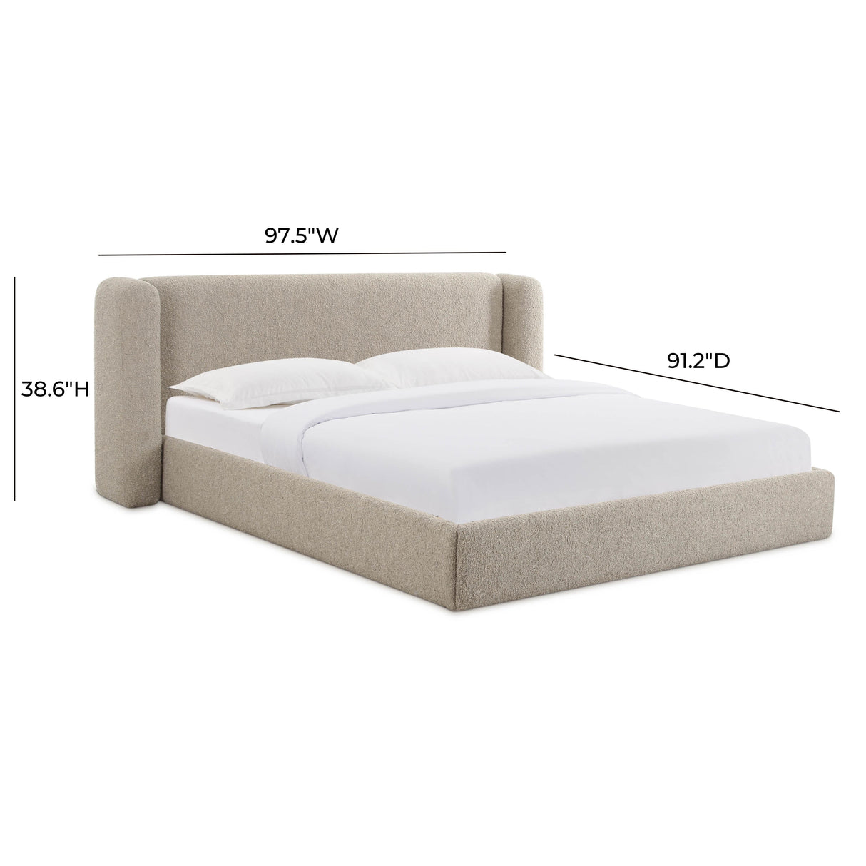 Babette Tan Boucle Bed