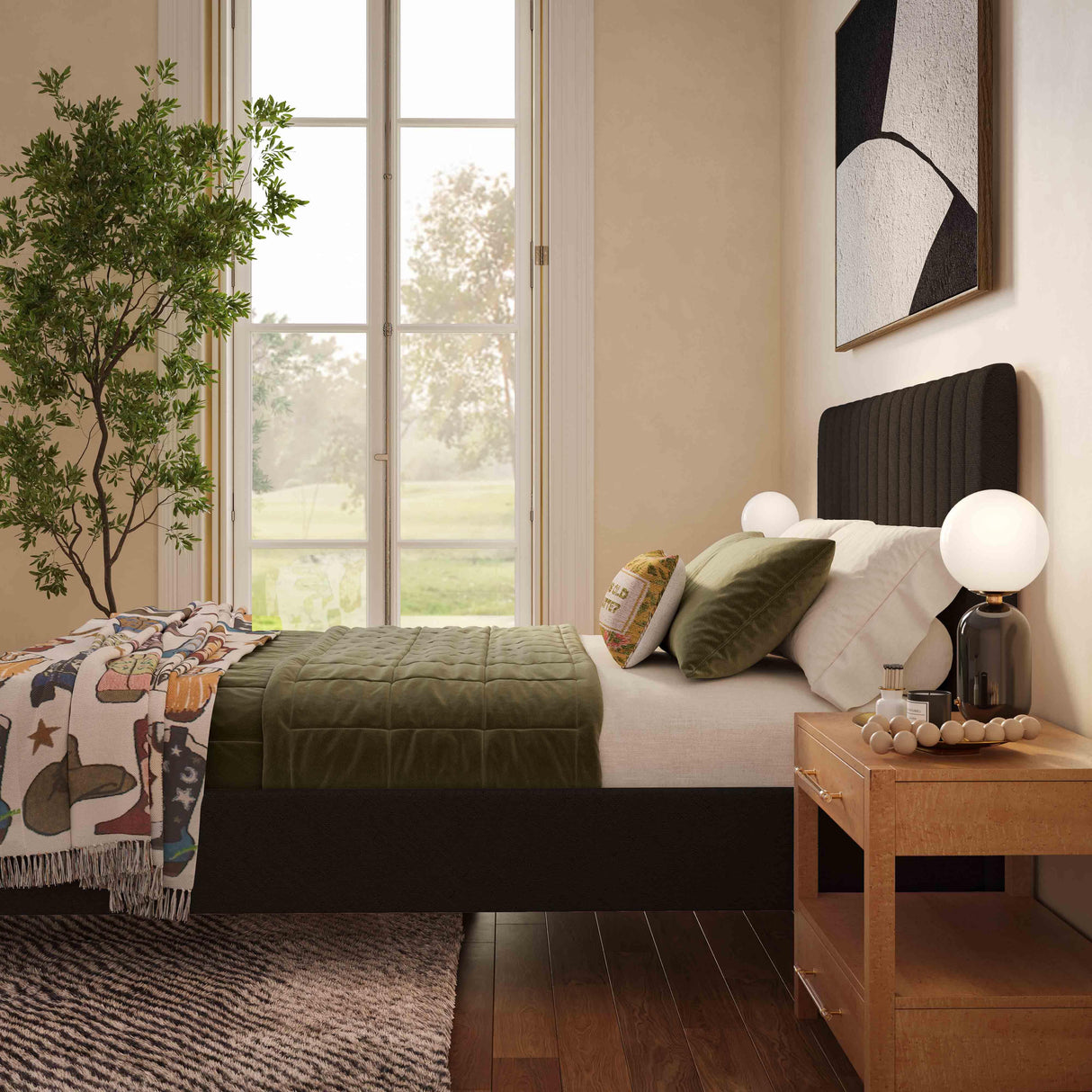 Angela Upcycled Linen Bed