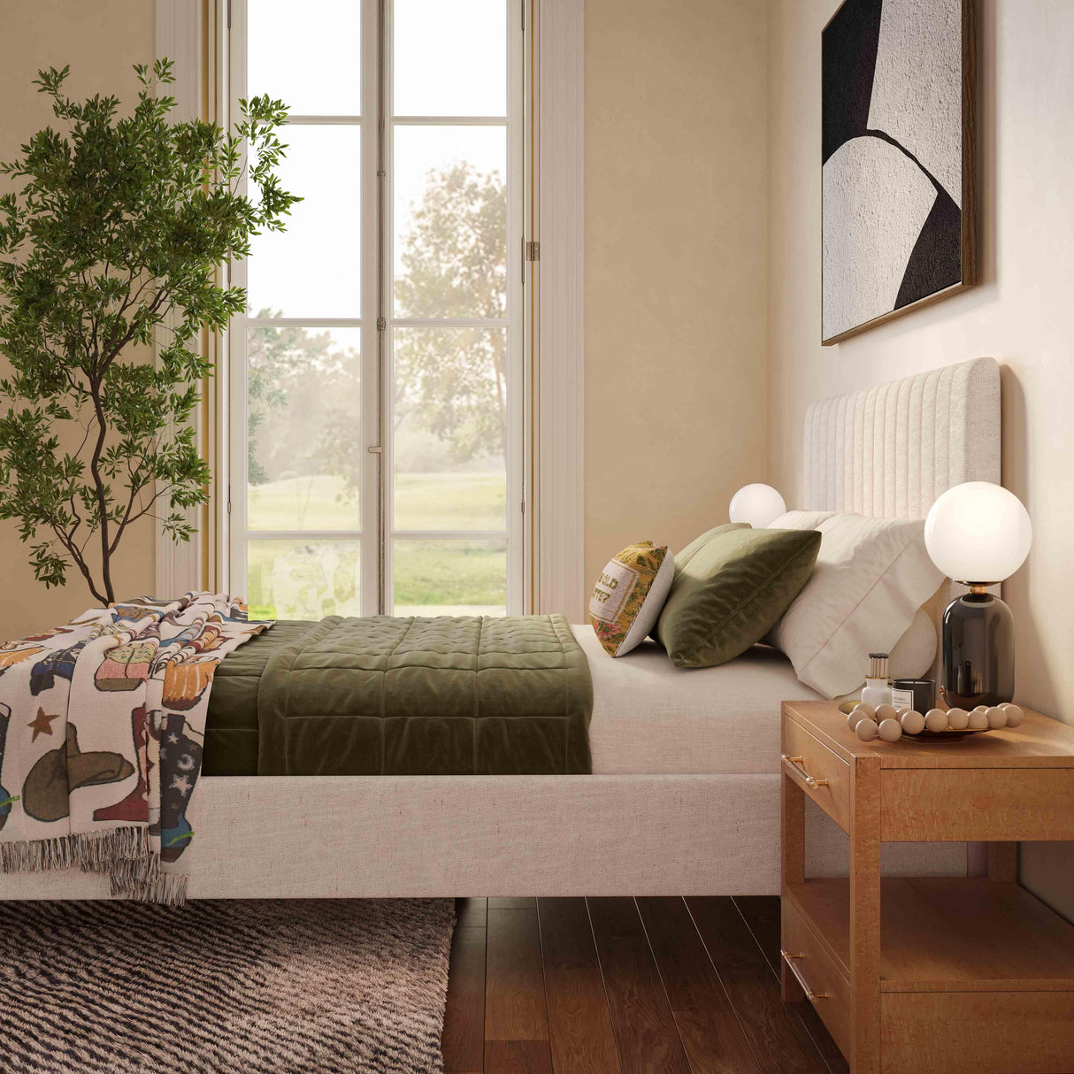 Angela Upcycled Linen Bed