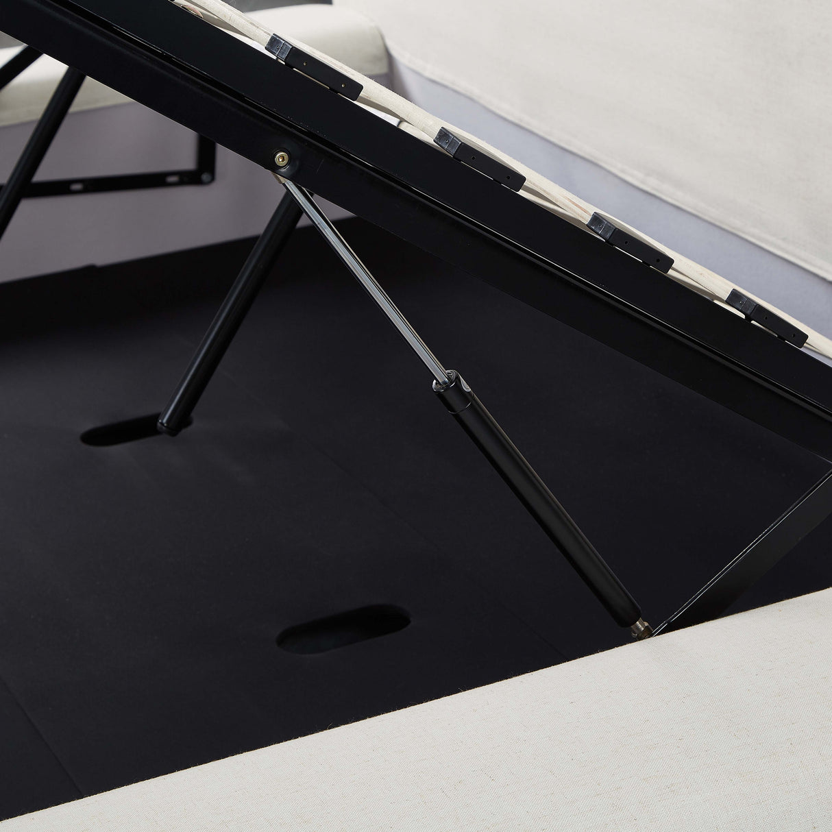 Meena Cream Upcycled Linen Storage Bed