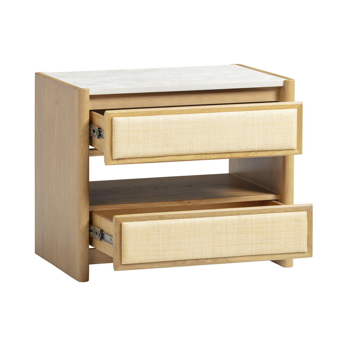 Paige 26" Natural Oak 2-Drawer Nightstand